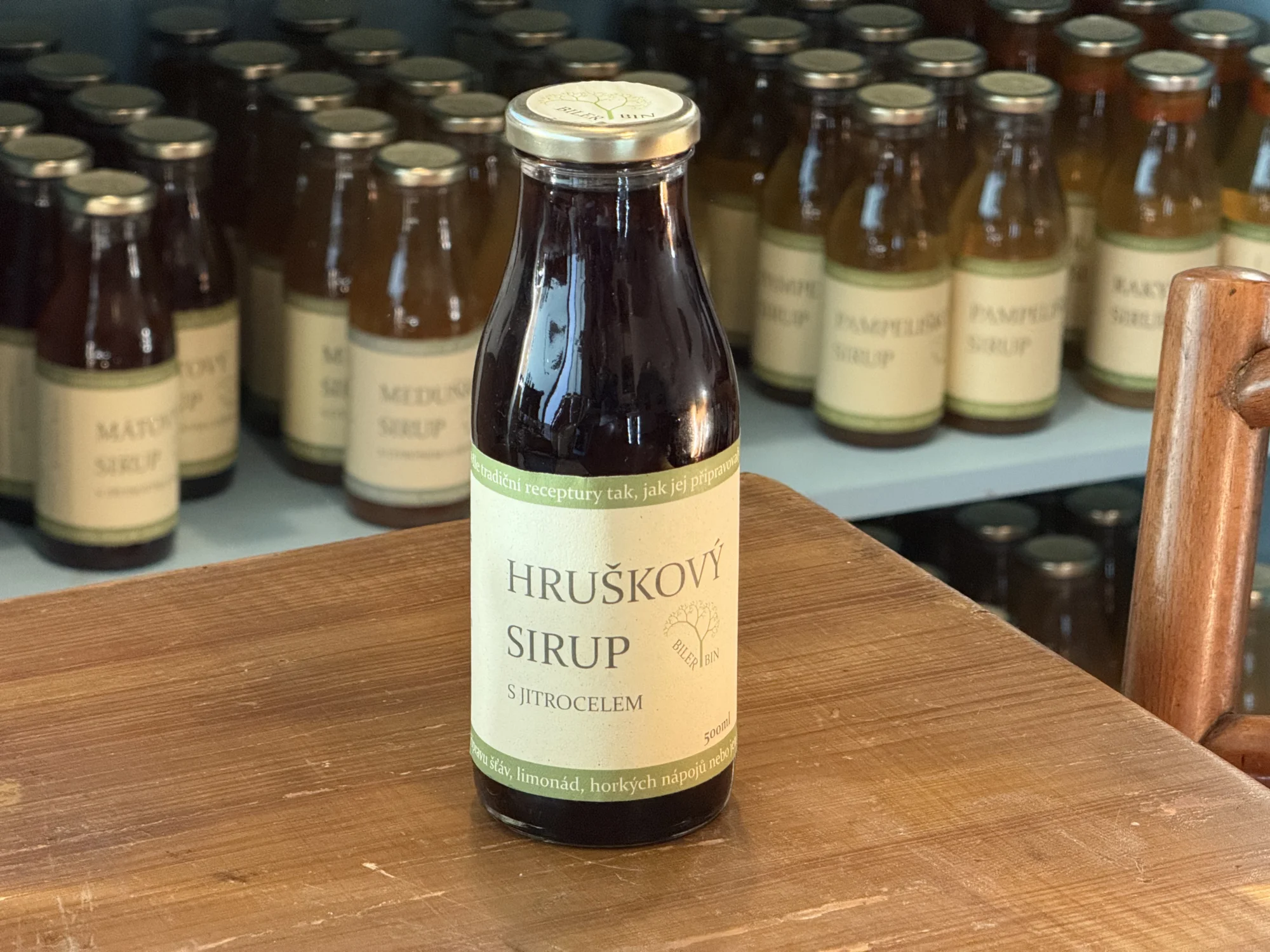 Hruškový sirup s jitrocelem
