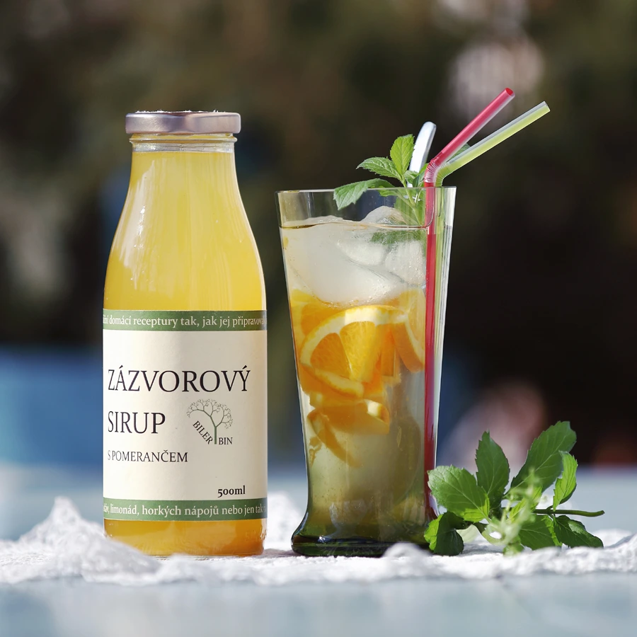 Zázvorový sirup s pomerančem